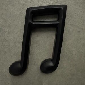 Black Resin 🎵 Musical Note With Hangers To Place On Wall 8-1/2” x 4-3/4” X 1”